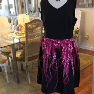Very modern new with tags black and purple dress